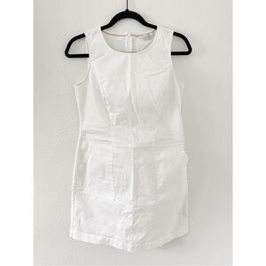 Boden Sleeveless Sheath Cotton Mini Dress White with Pockets Size 6 Petite
